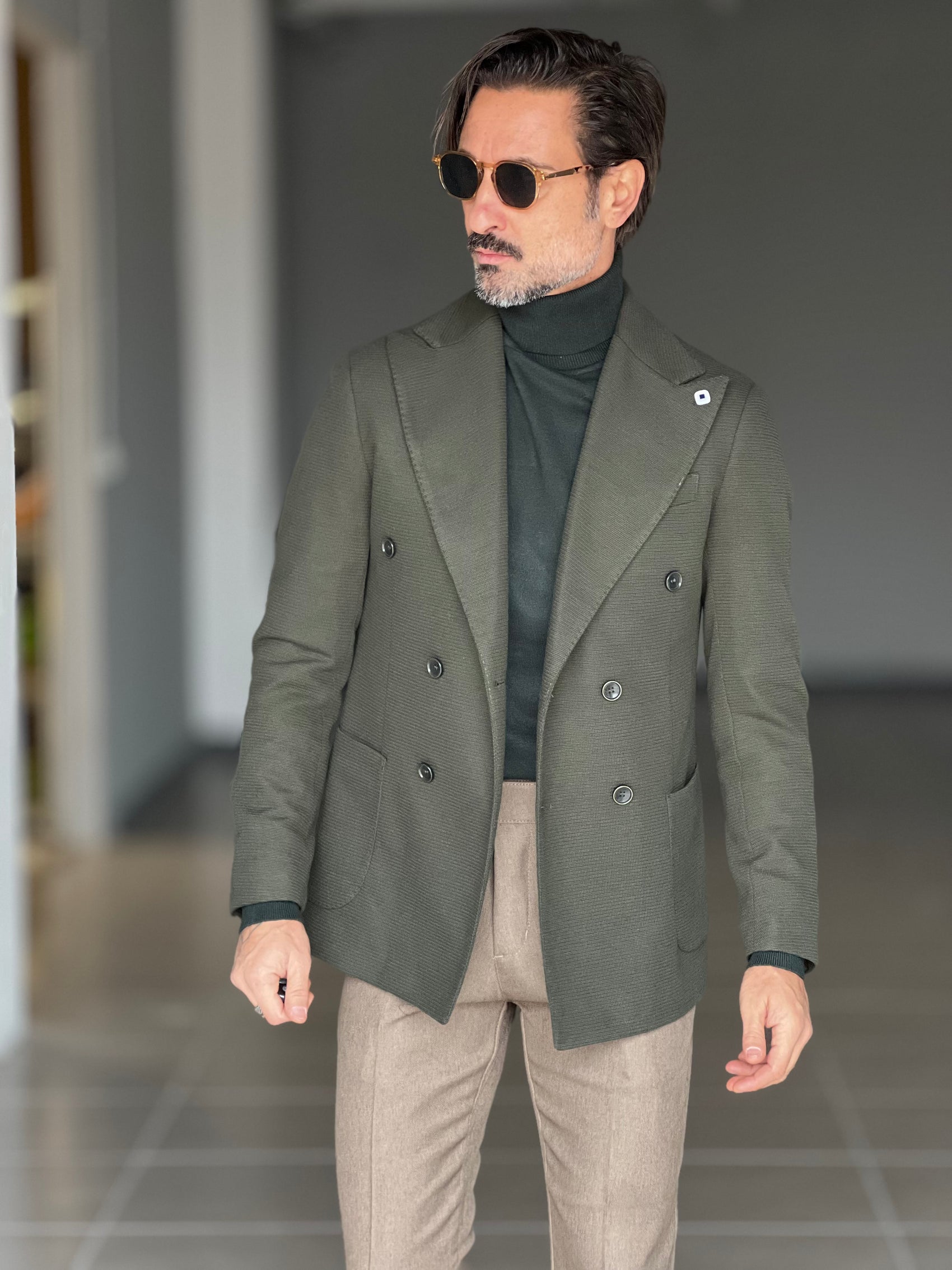 GIACCA OPERATA VERDE DOPPIOPETTO PETRO'SARTORIA