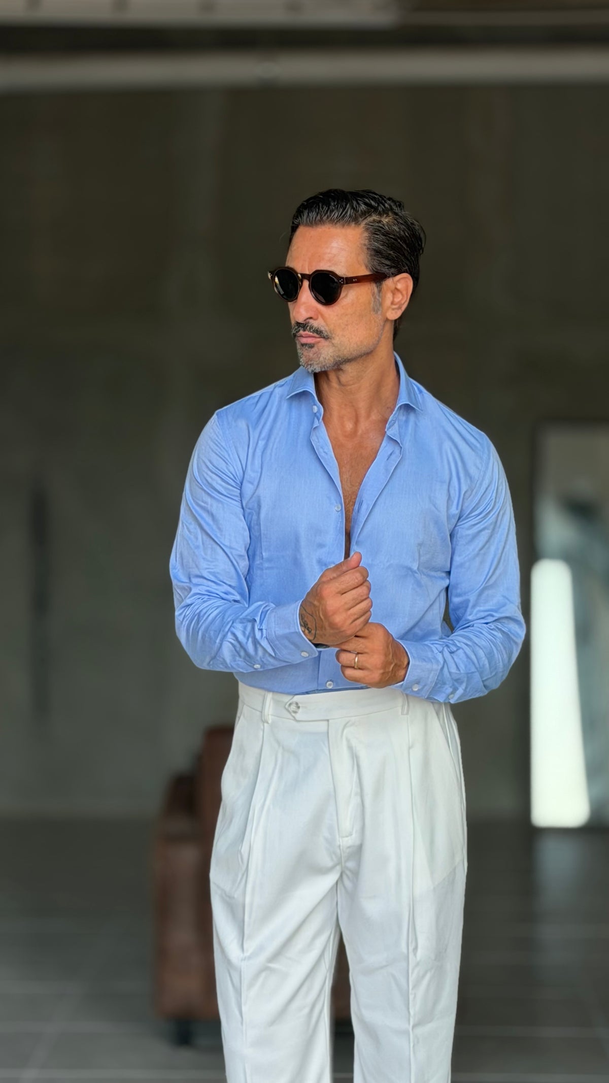 CAMICIA  DEPOT CELESTE OXFORD DOPPIORITORTO