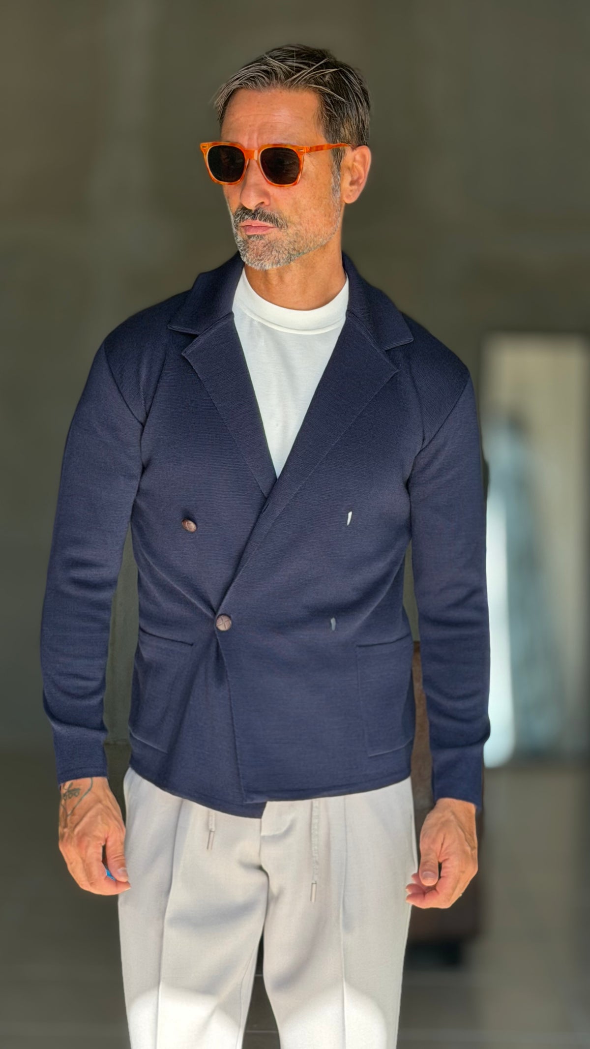 CARDIGAN BLU  DOPPIOPETTO