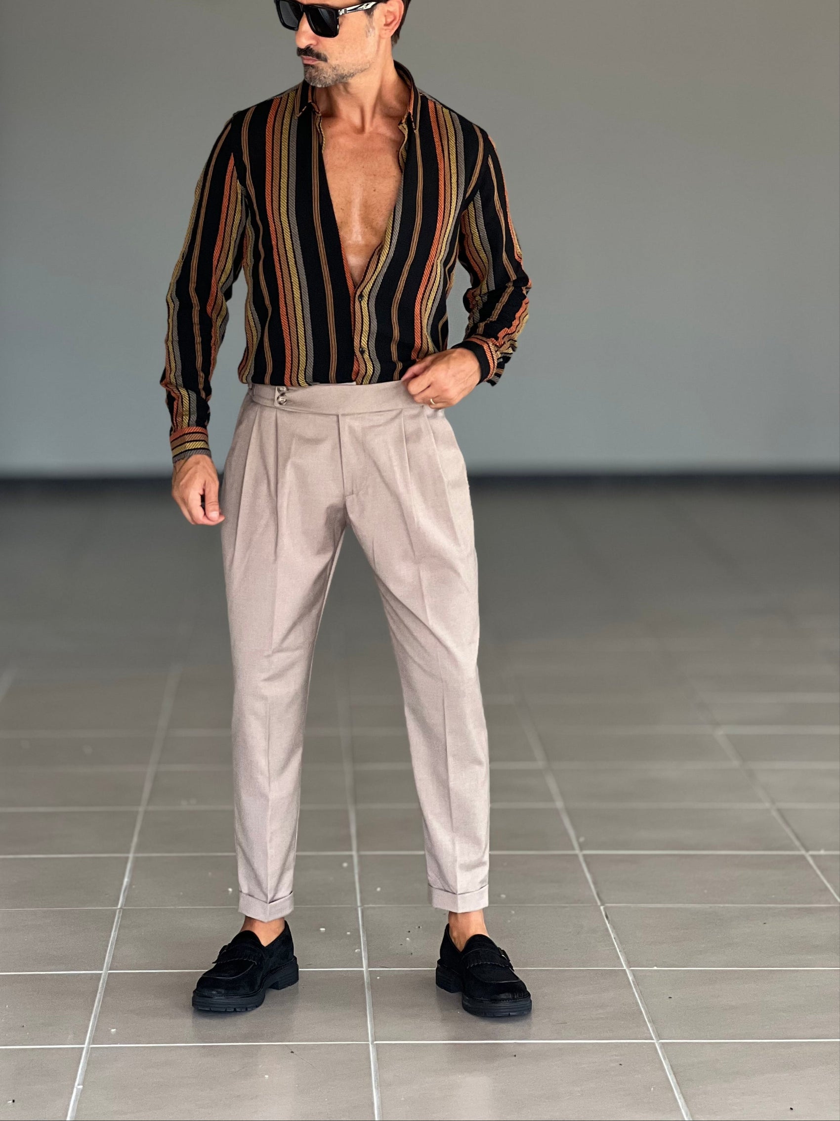 PANTALONE VITA ALTA CAMMELLO  VISCOSA E MISTI