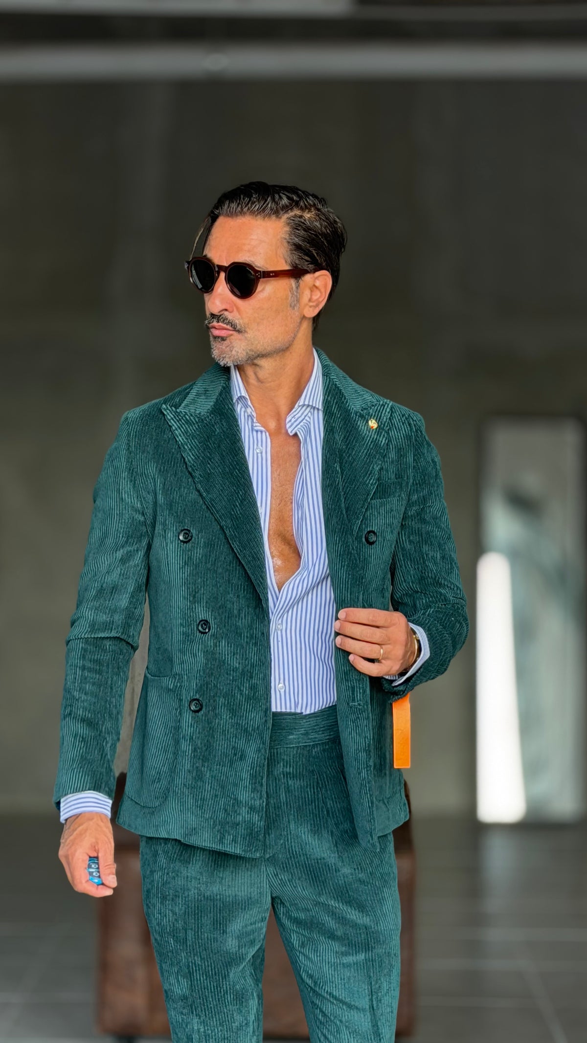 GIACCA DOPPIOPETTO VERDE   VELLUTO ROCCIA  004 (ABBINABILE  AL PANTALONE VELLUTO VERDE   OO4)
