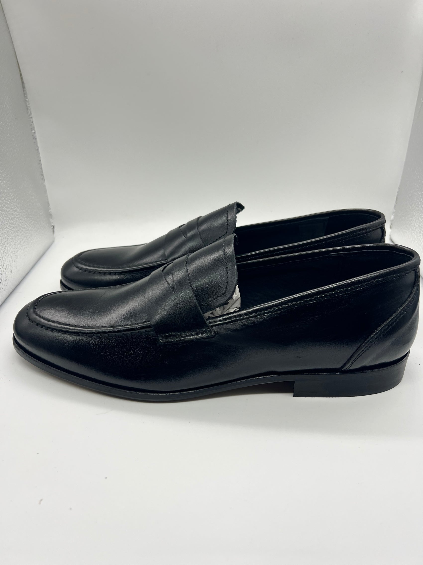 *MOCASSINO NERO  PELLE SPAZZOLATA