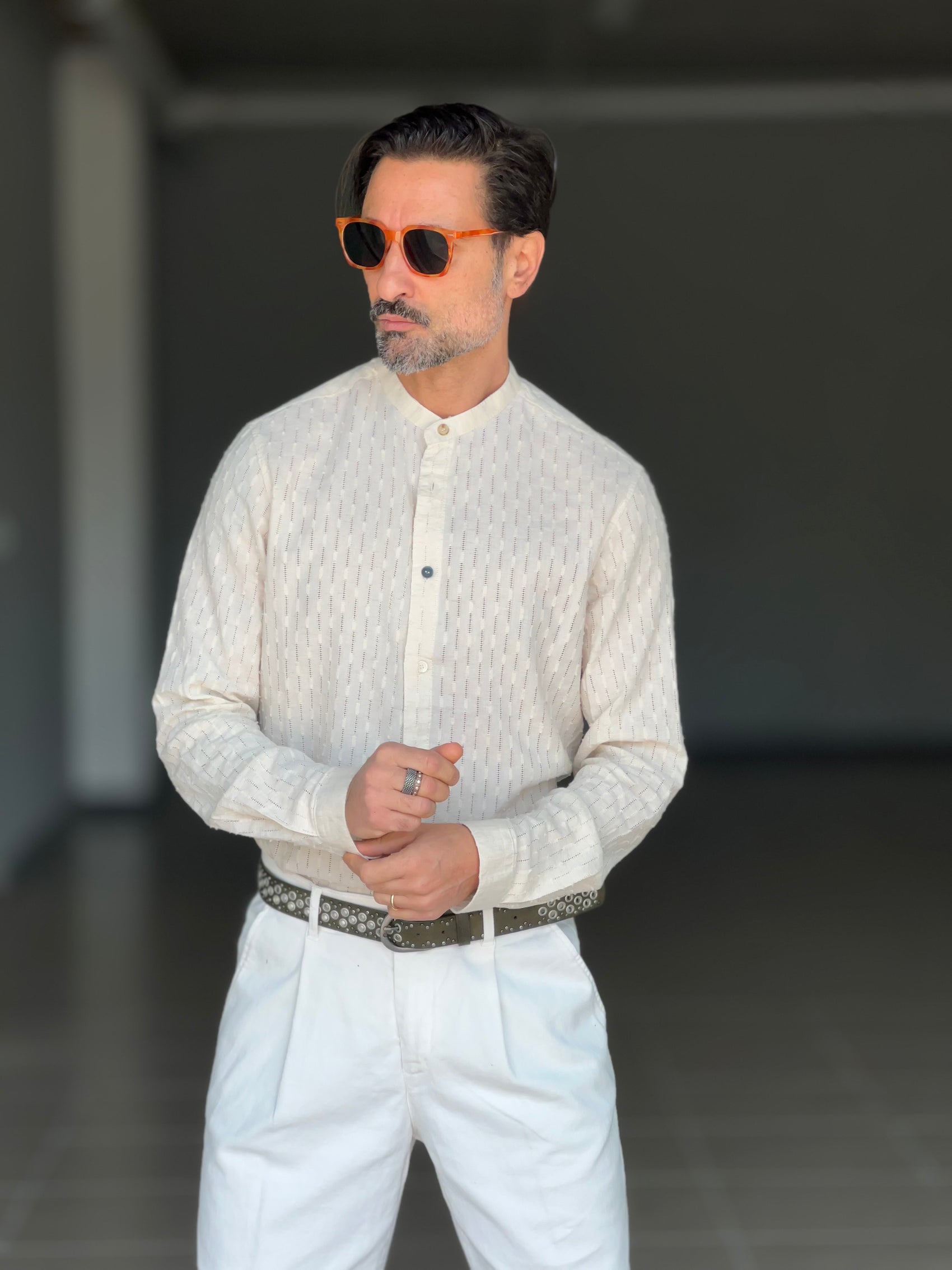 CAMICIA KOON SABBIA LINO E COTONE LAVORAZIONE TRAMATA 00204