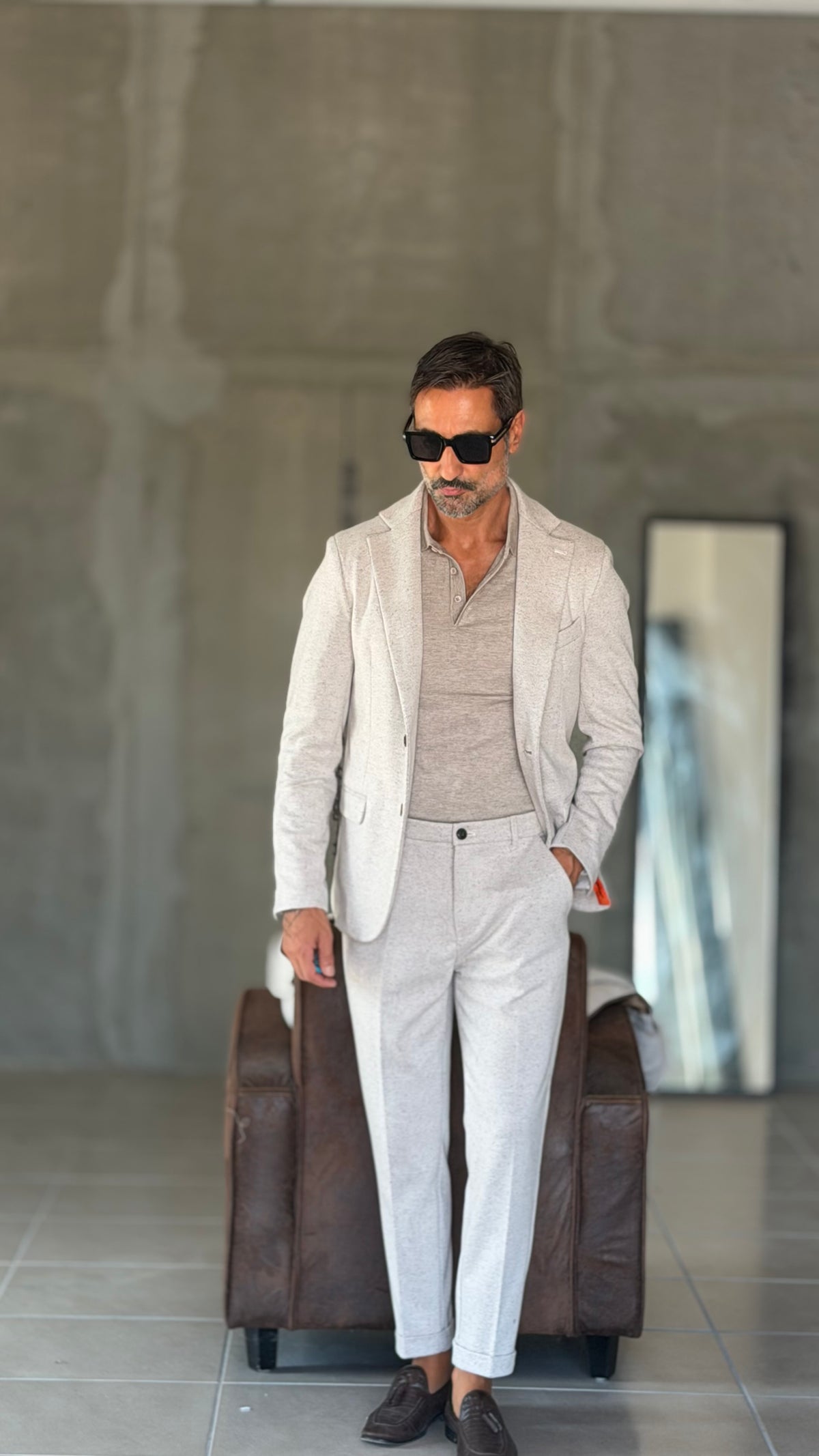 GIACCA PANNA BOTTONATA TELAMIRA 600 ( ABBINABILE AL PANTALONE TELAMIRA 600)