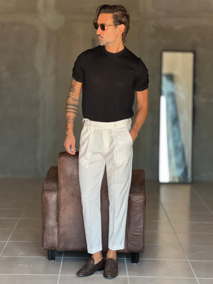 PANTALONE PANNA VITA ALTA PINCES VISCOSA