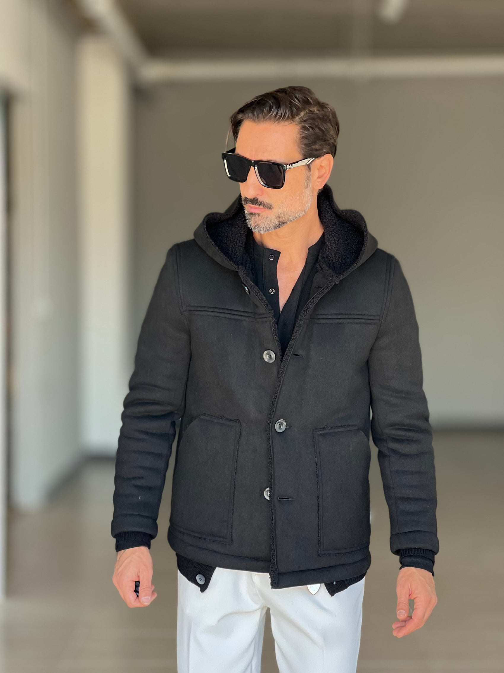 *ECOMONTONE NERO   CAPPUCCIO CONTRASTO NERO ALTATENSIONE