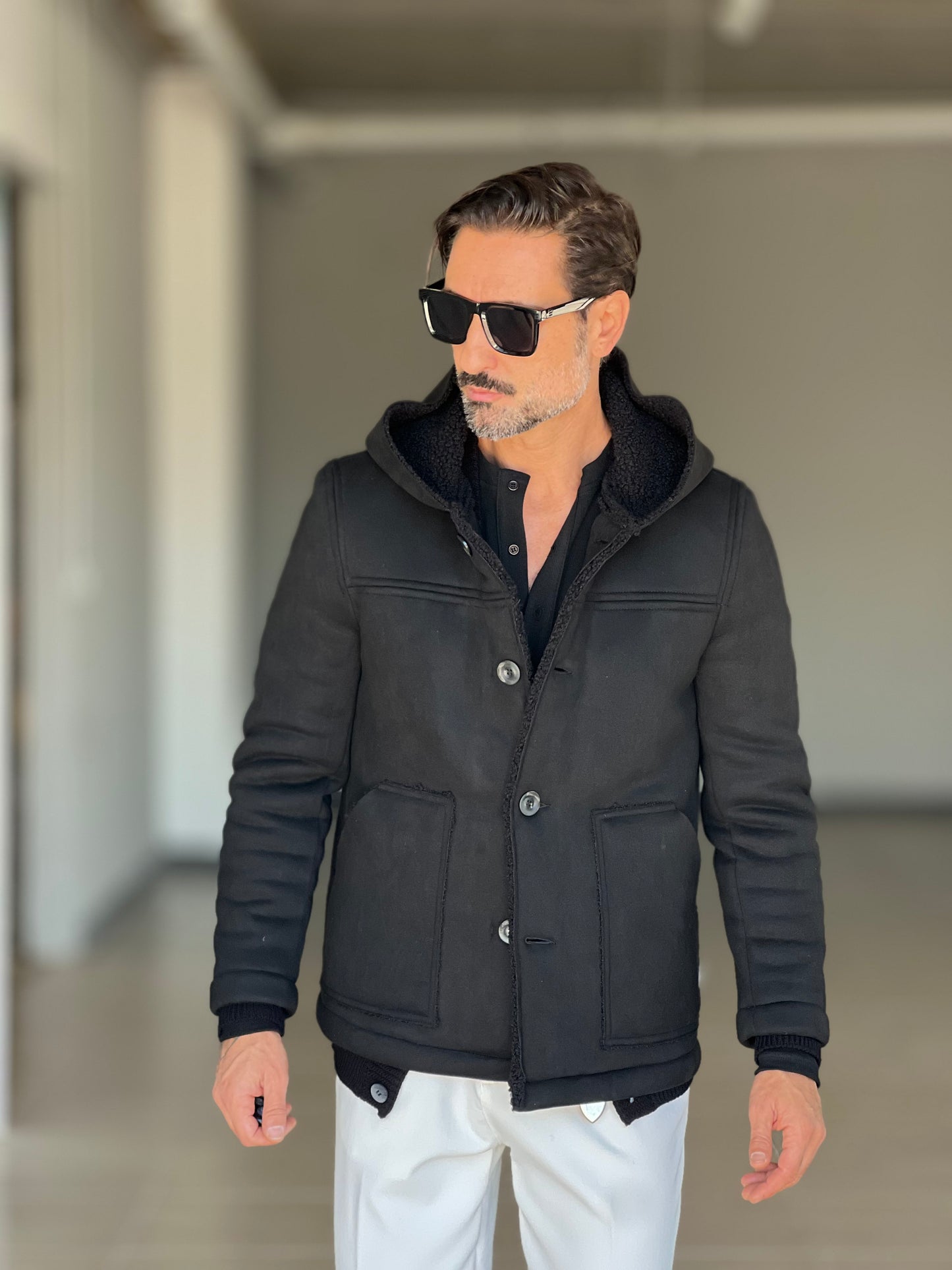 ECOMONTONE NERO   CAPPUCCIO CONTRASTO NERO ALTATENSIONE