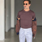 T SHIRT CIOCCOLATO COTONE STRECH