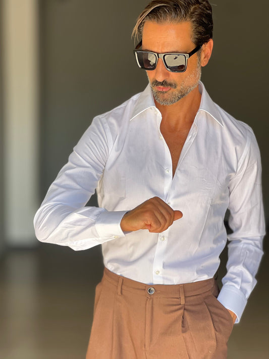 CAMICIA  DEPOT BIANCA COLLO ITALIA PUNTA DOPPIO RITORTO
