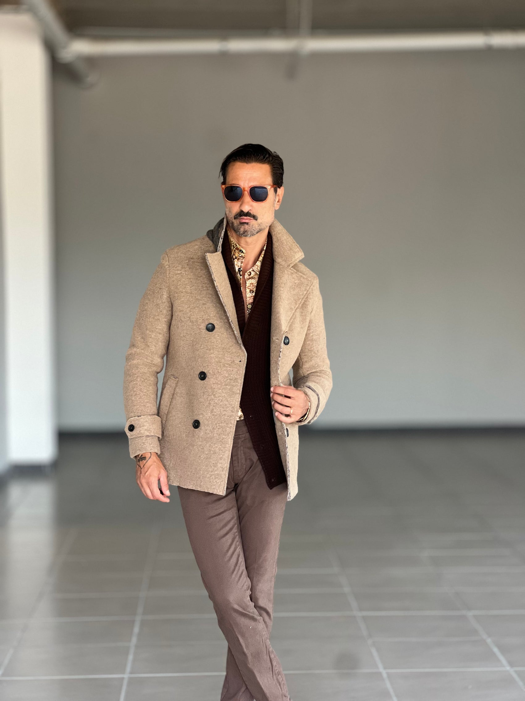 *CAPPOTTINO CAMMELLO LAVORAZIONE ALPACA TESSUTO LANA E MISTI KOON