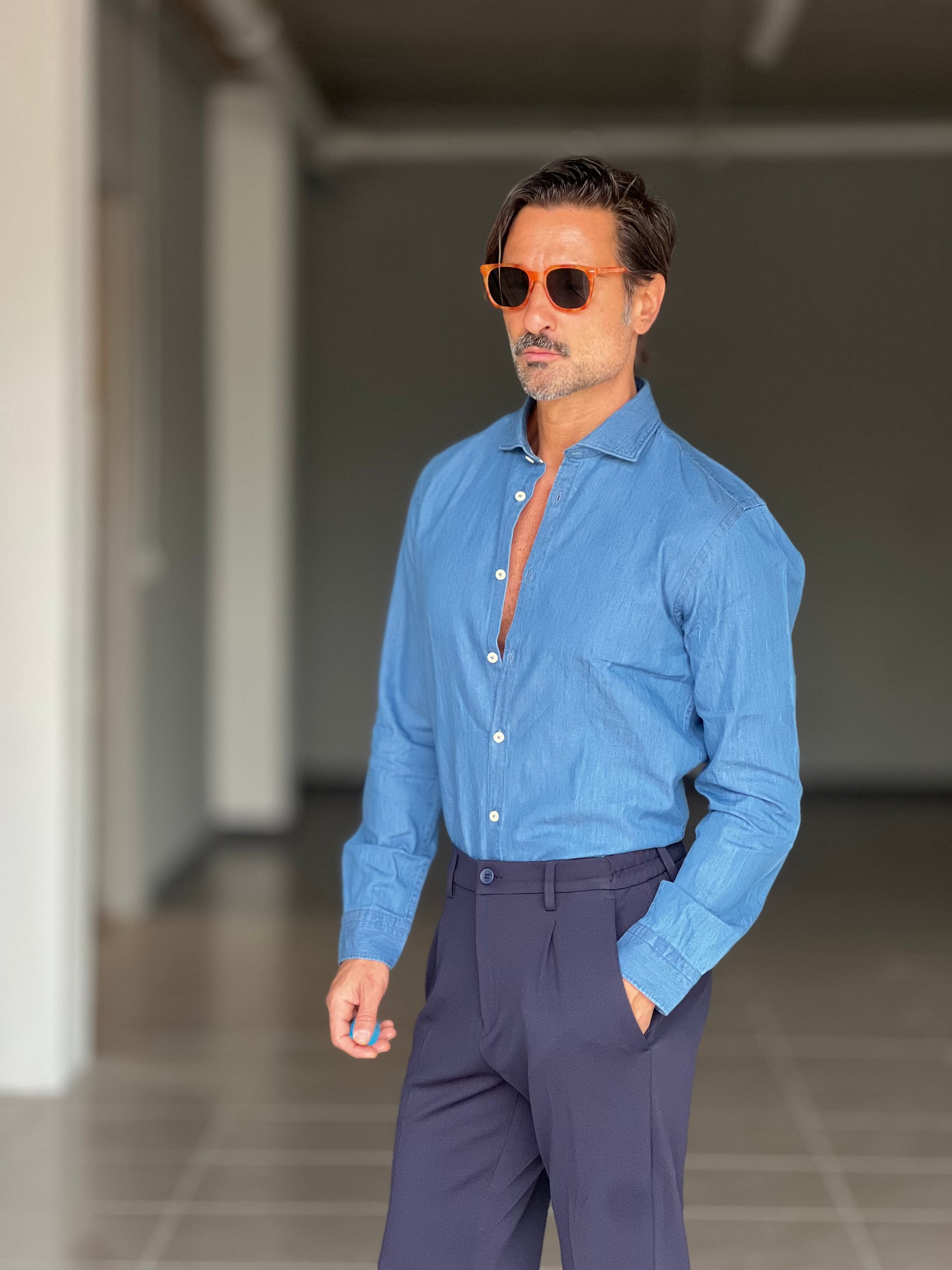 CAMICIA  DENIM LAVAGGIO MEDIO 00200