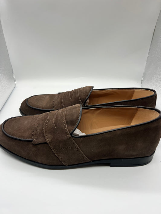 DOUBLE BUCKLE BLACK SUEDE LOAFERS