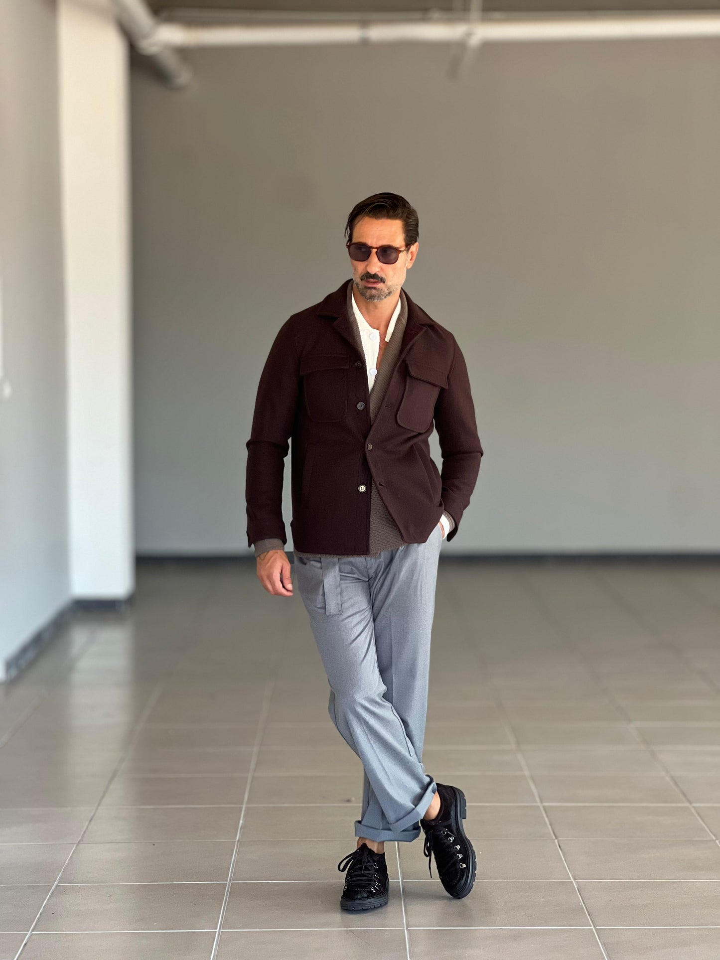 FILL JACKET PANNO MORO