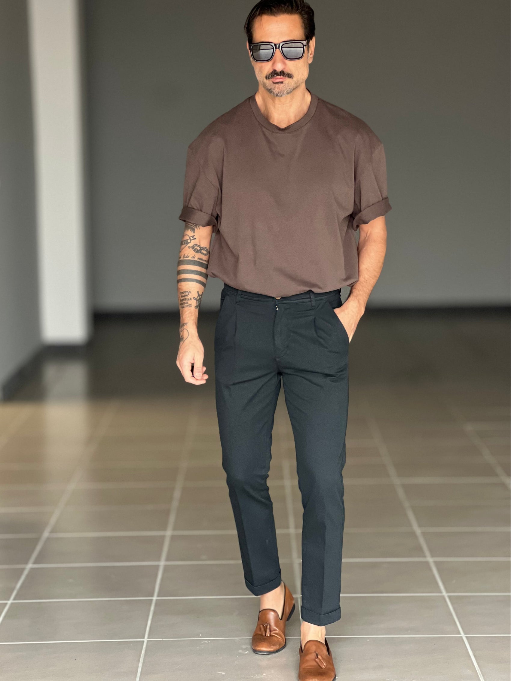 PANTALONE  PINCES  NERO   VISCOSA G PLAY