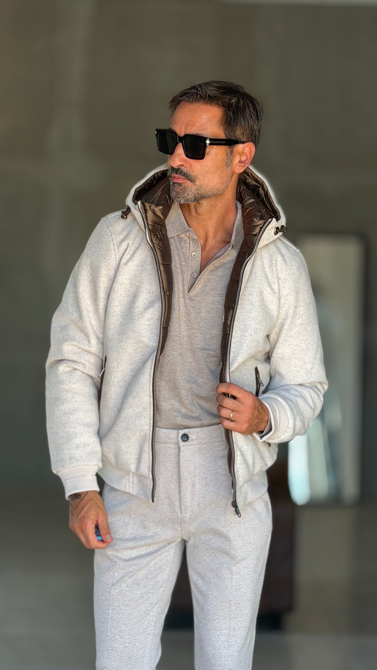 PIUMINO PANNO BEIGE IMBOTTITO ALL' INTERNO HAPPER