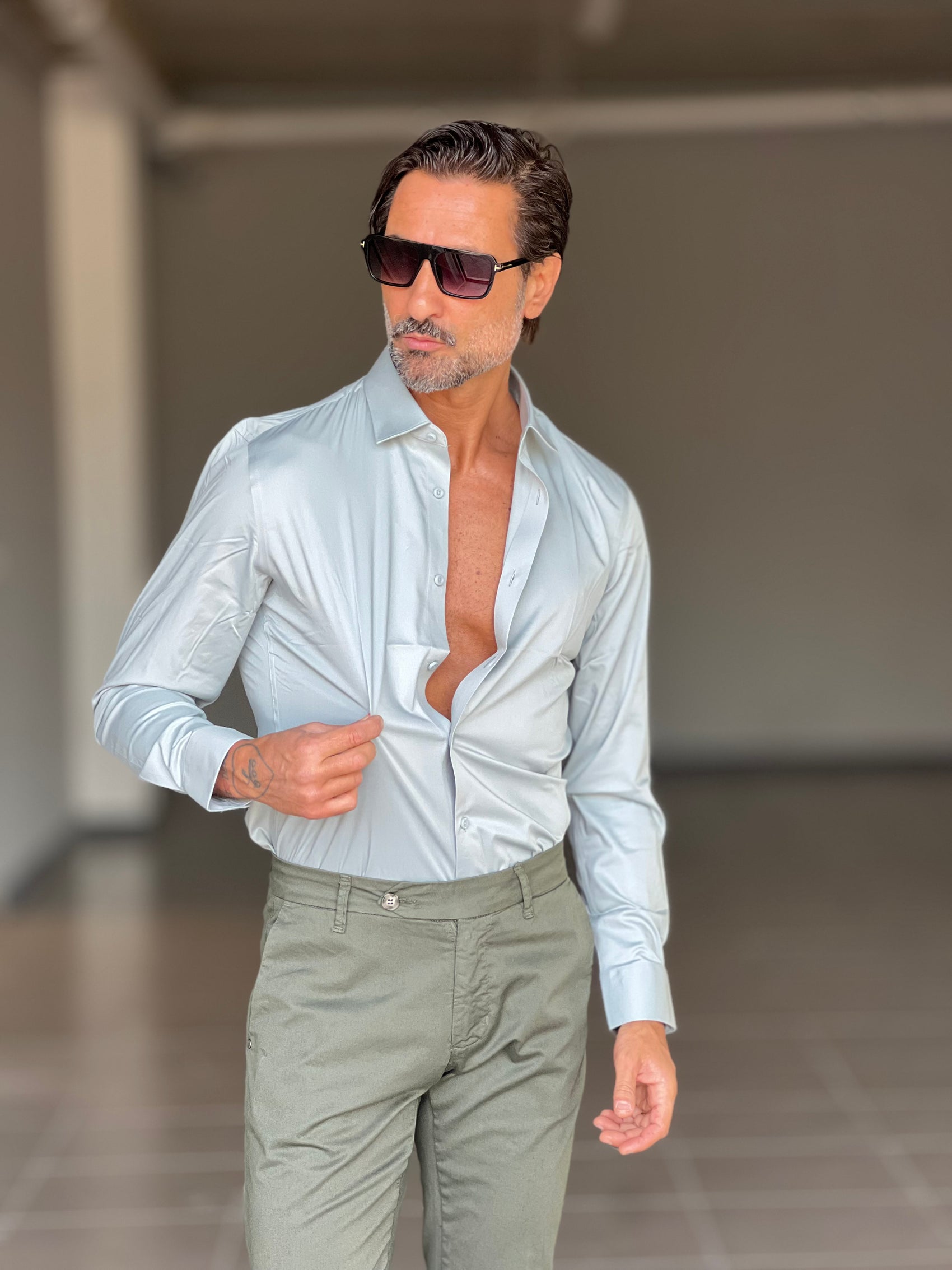 CAMICIA SALVIA  EFFETTO MAGLINA TELAMIRA