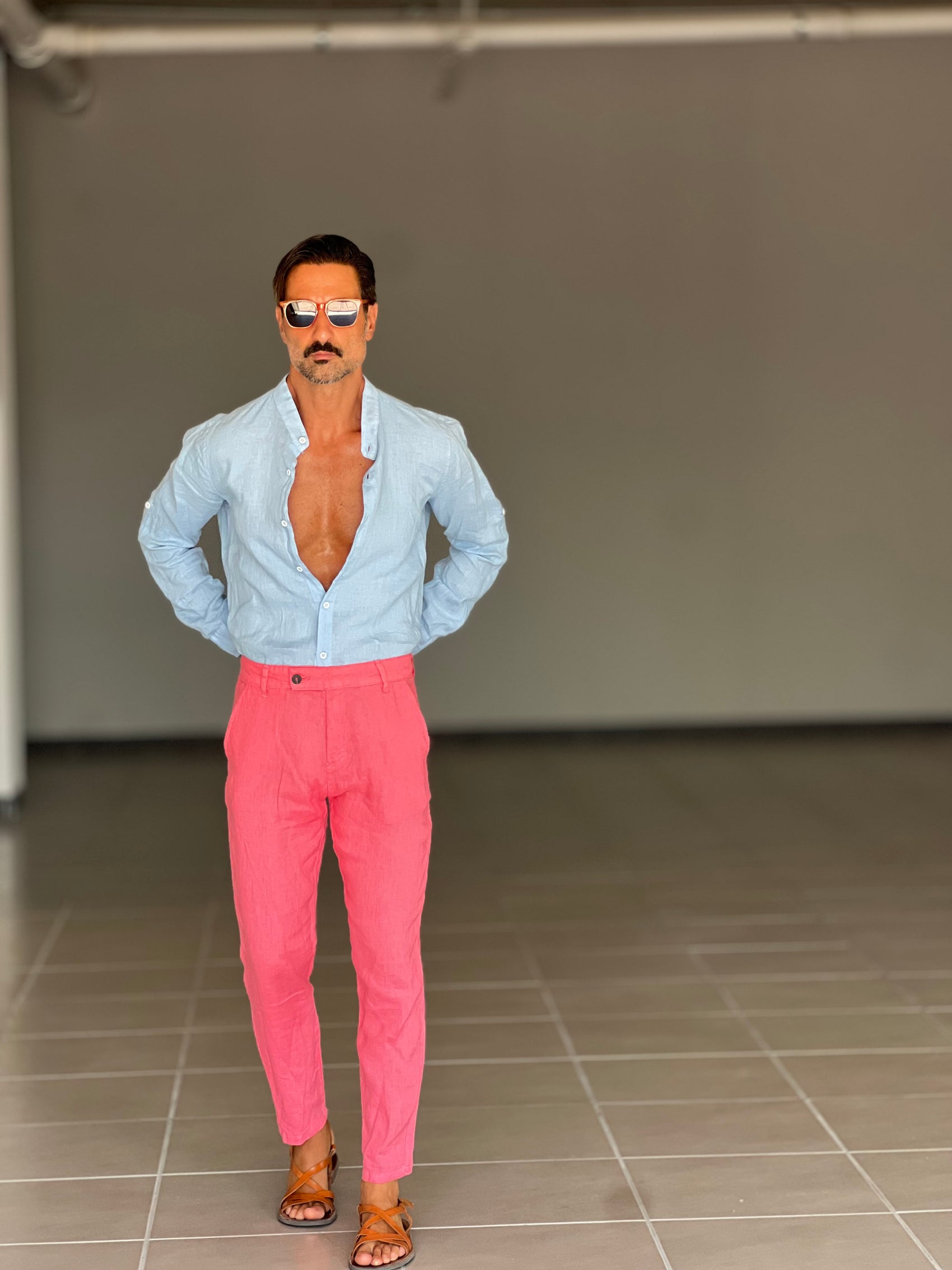 PANTALONE ESTIVO  ROSA  LINO GARZATO