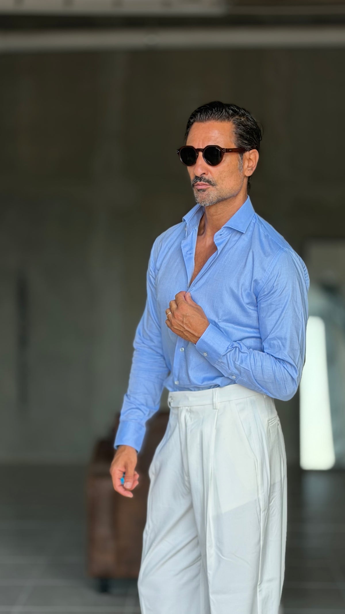 CAMICIA  DEPOT CELESTE OXFORD DOPPIORITORTO