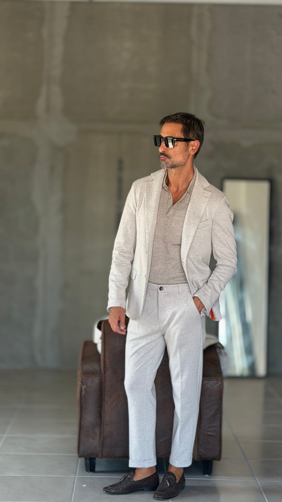 GIACCA PANNA BOTTONATA TELAMIRA 600 ( ABBINABILE AL PANTALONE TELAMIRA 600)