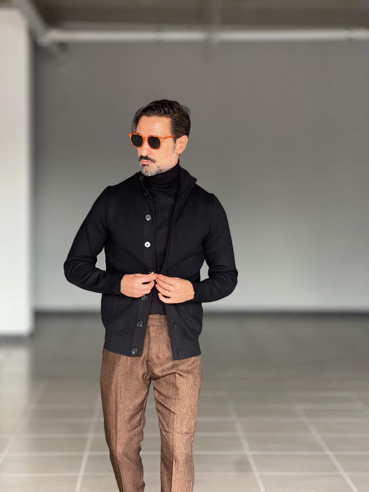 BEIGE COTTON OPEN CARDIGAN