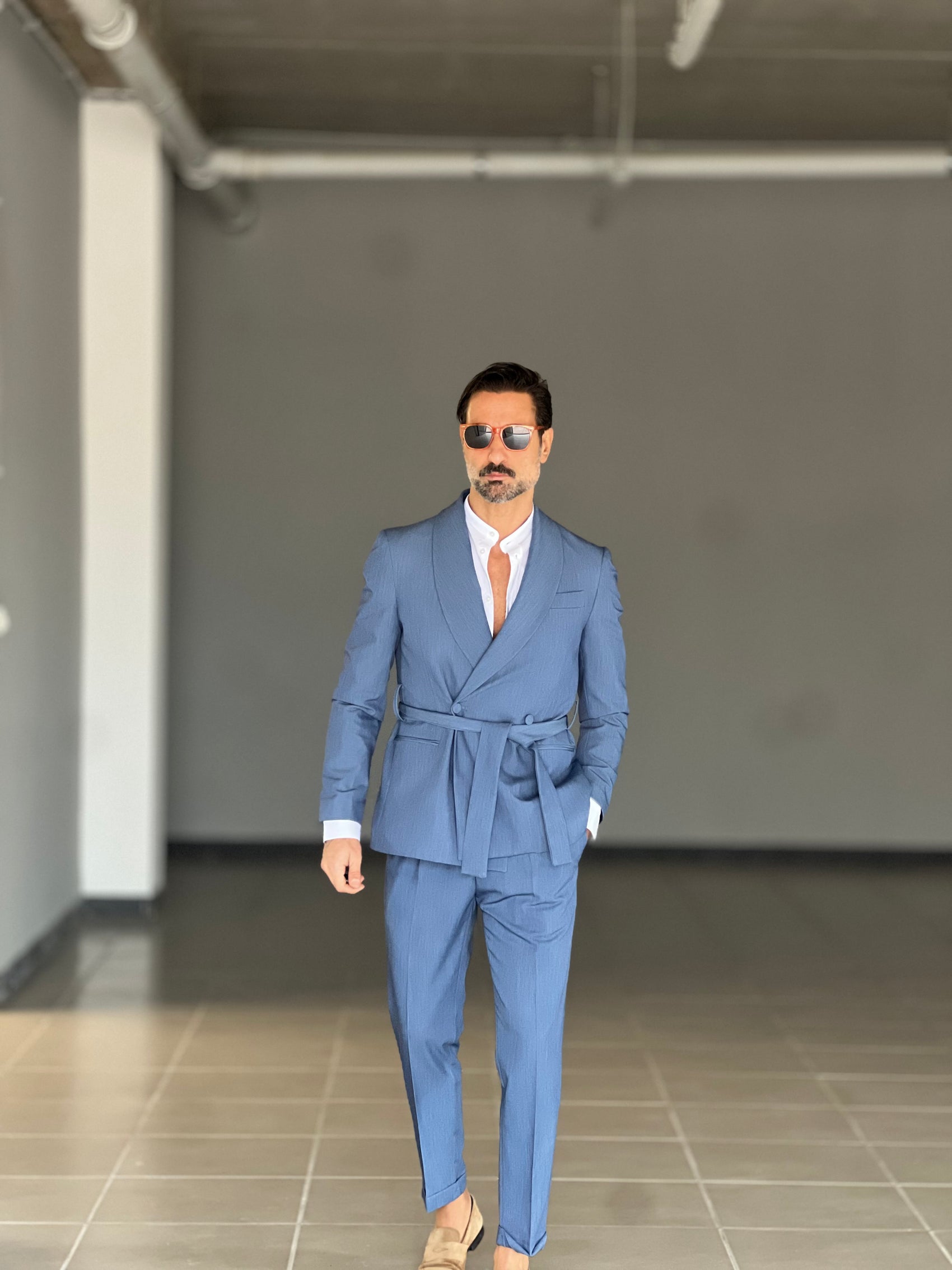 ABITO DENIM DOPPIOPETTO VISCOSA CINTURA IN VITA