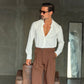 PANTALONE MORO  DOPPIAPINCES IN FONDO