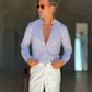 CAMICIA COREANA RIGA MULTICOLOR    MISTO LINO