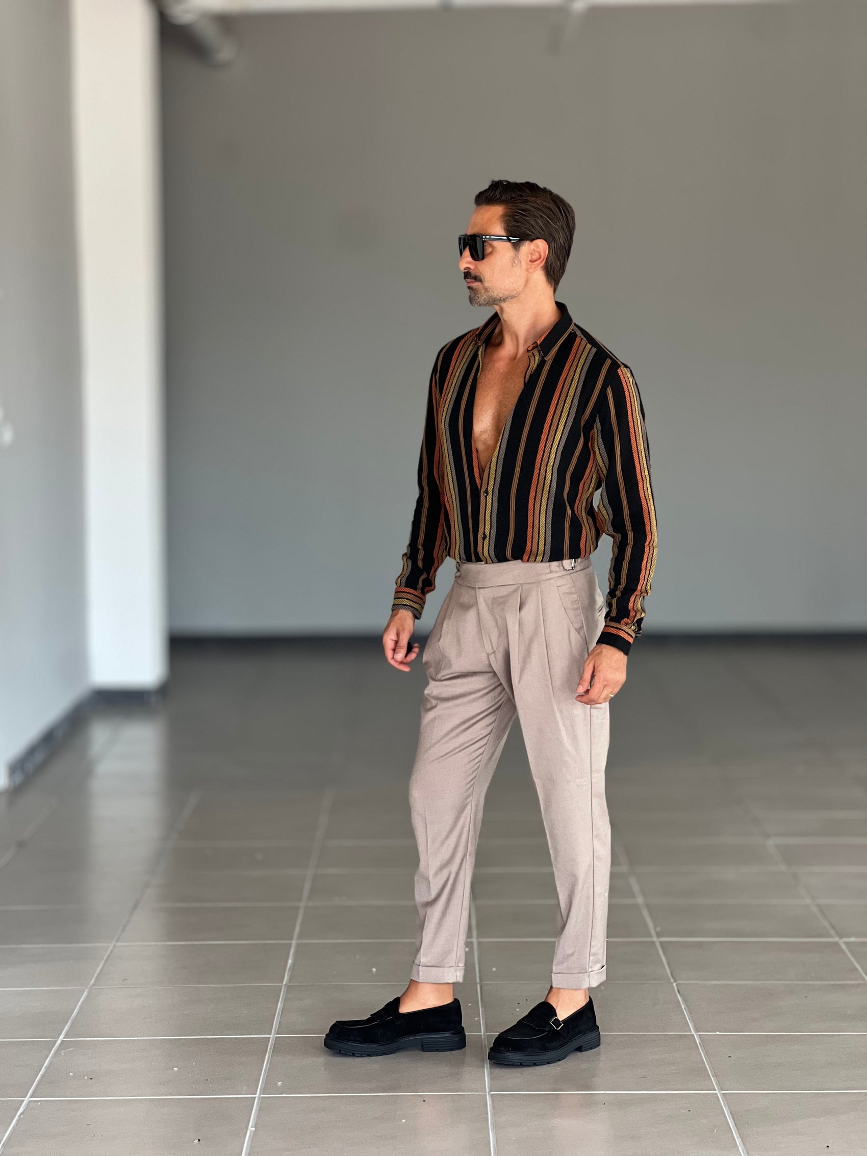 PANTALONE VITA ALTA CAMMELLO  VISCOSA E MISTI