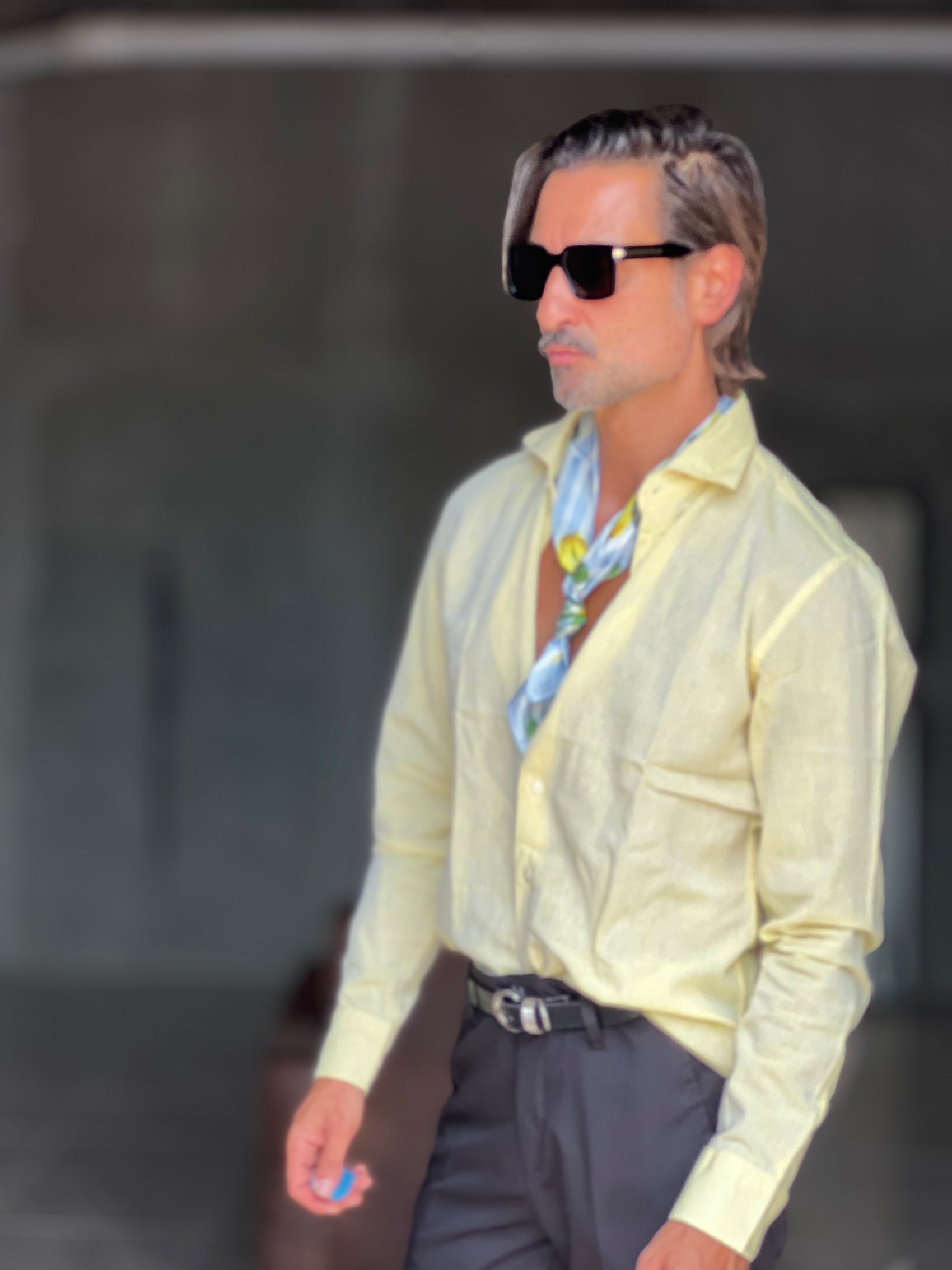 CAMICIA GIALLA LIMONE   LINO