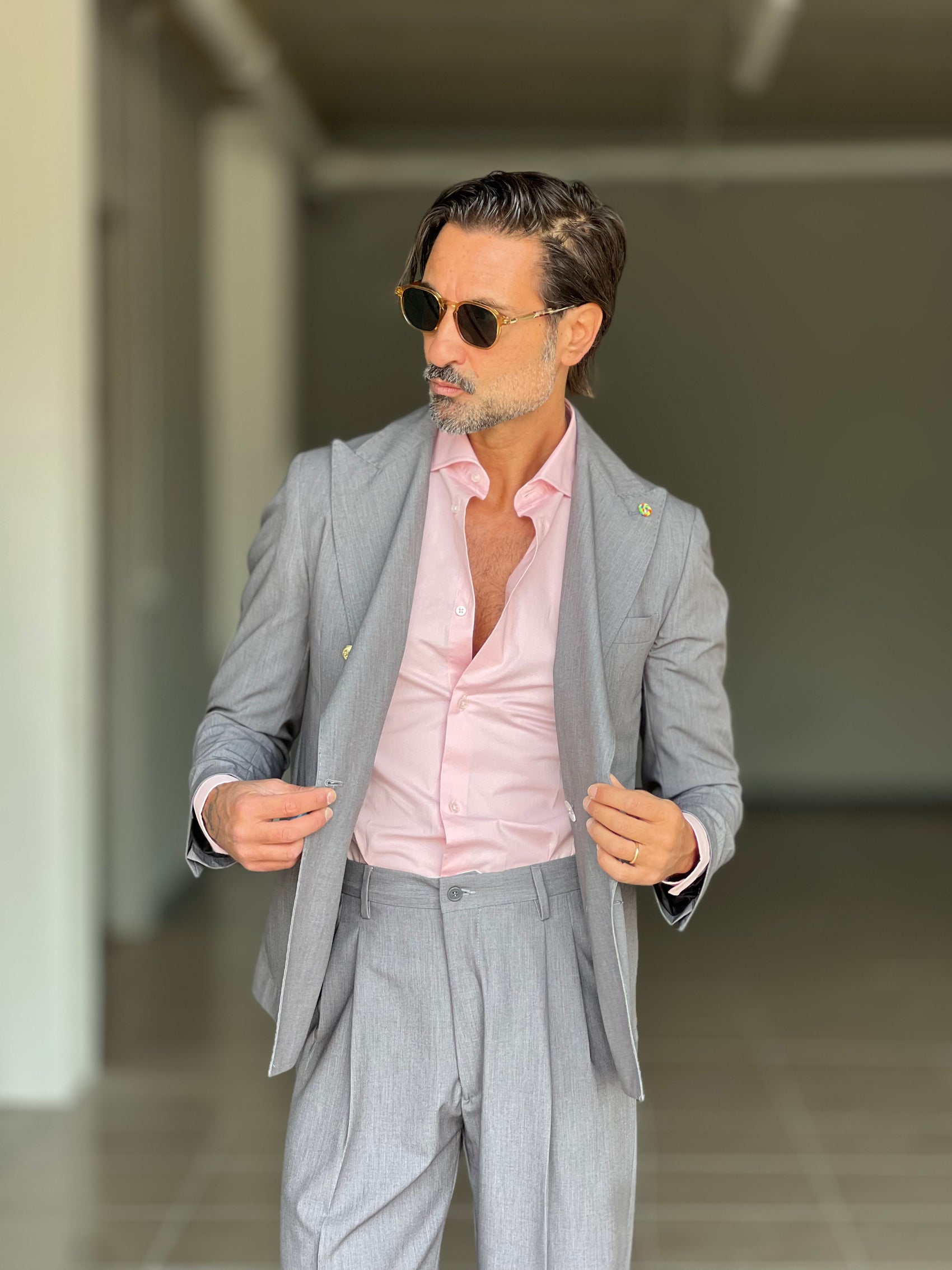 NEW CAMICIA ROSA  POPELINE DI COTONE STRECH