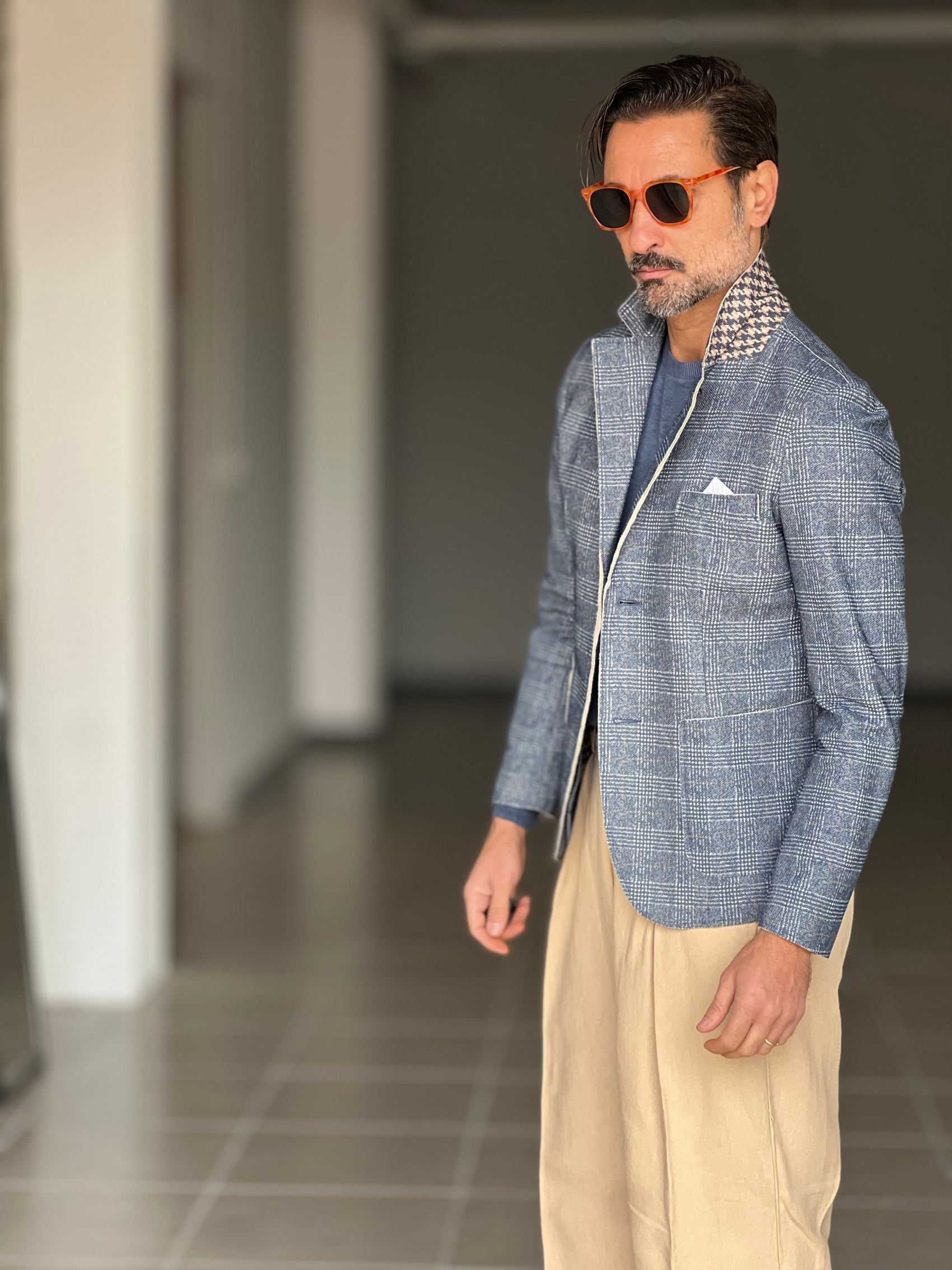 GIACCA KOON GALLES GRIGIA E BLU