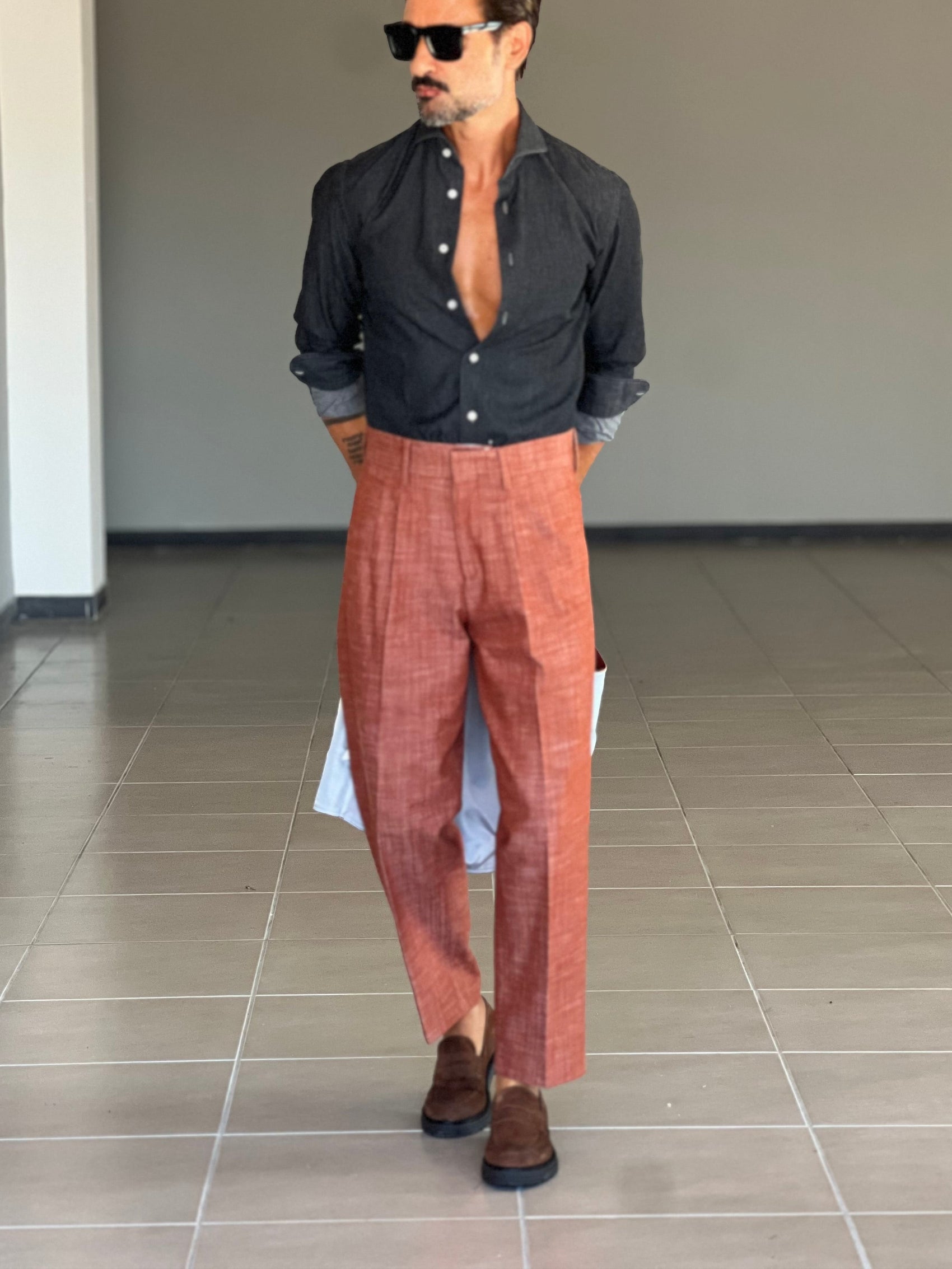 *PANTALONE MATTONE FONDO AMPIO PETRO'