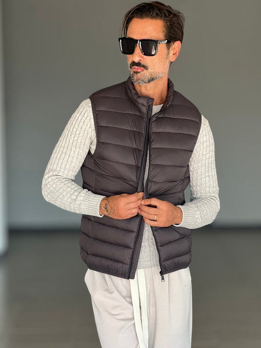 GILET  PIUMINO GRIGIO PIOMBO