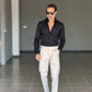 NEW CAMICIA NERA  POPELINE DI COTONE STRECH