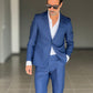 ABITO BLU MONOPETTO VISCOSA TESSUTO OPERATO