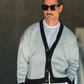 CARDIGAN   GRIGIO NERO SPIGATO CROP  FIT  PESANTE