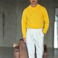 WHITE VISCOSE TROUSERS WITH REGULAR BOTTOM