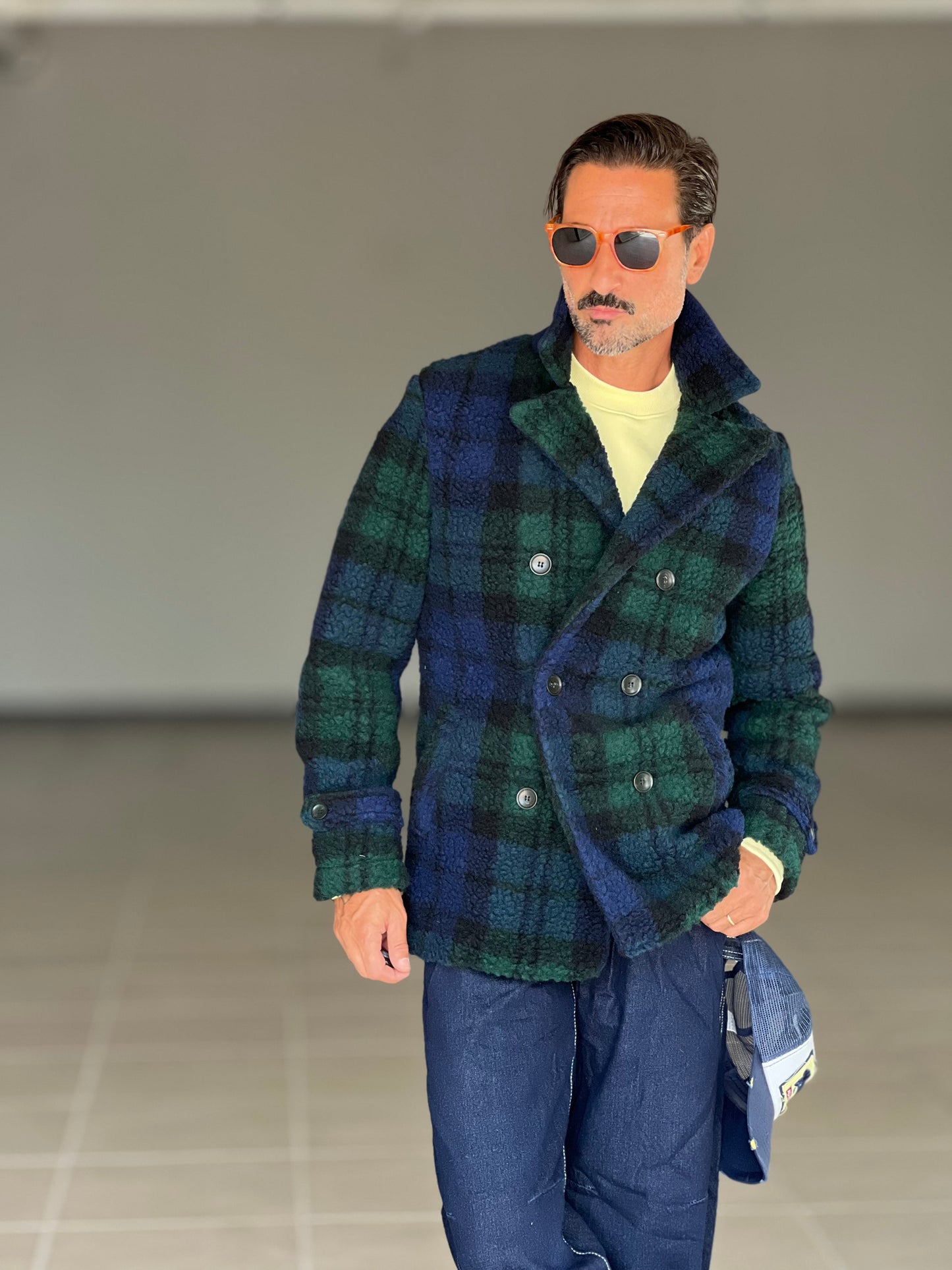 CAPPOTTINO TARTAN BLU E VERDE LAVORAZIONE CASENTINO KOON