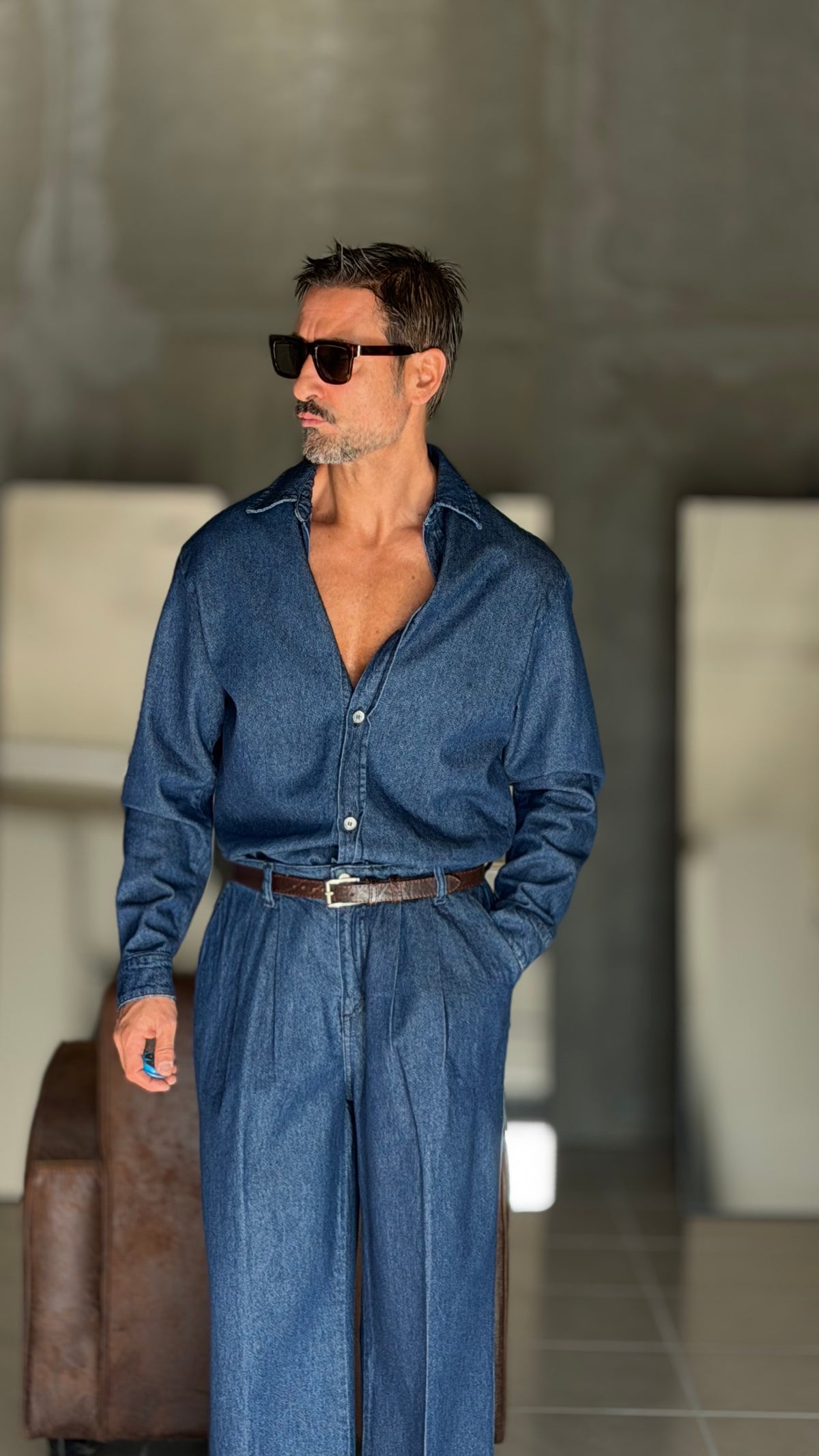 CAMICIONE  DENIM LAVAGGIO MEDIO PESANTE