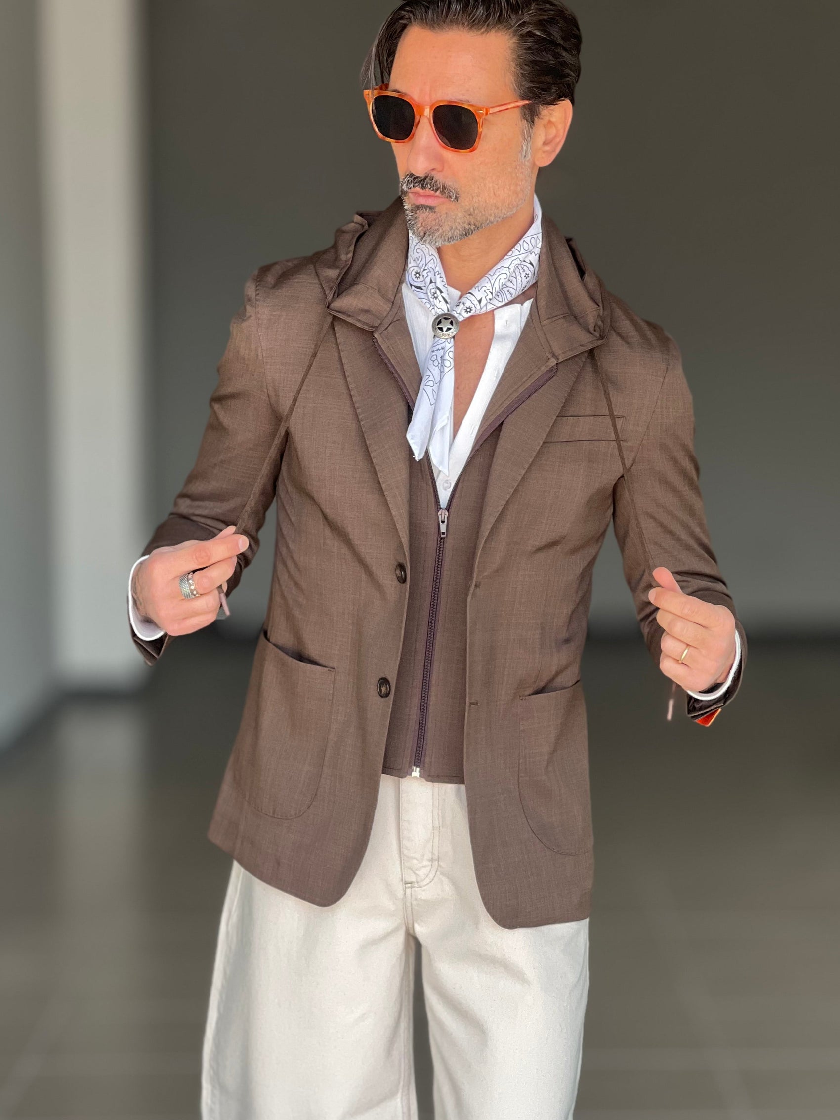 GIACCA MORO INTERNO FELPA REMOVIBILE EFFETTO TASMANIA. 106