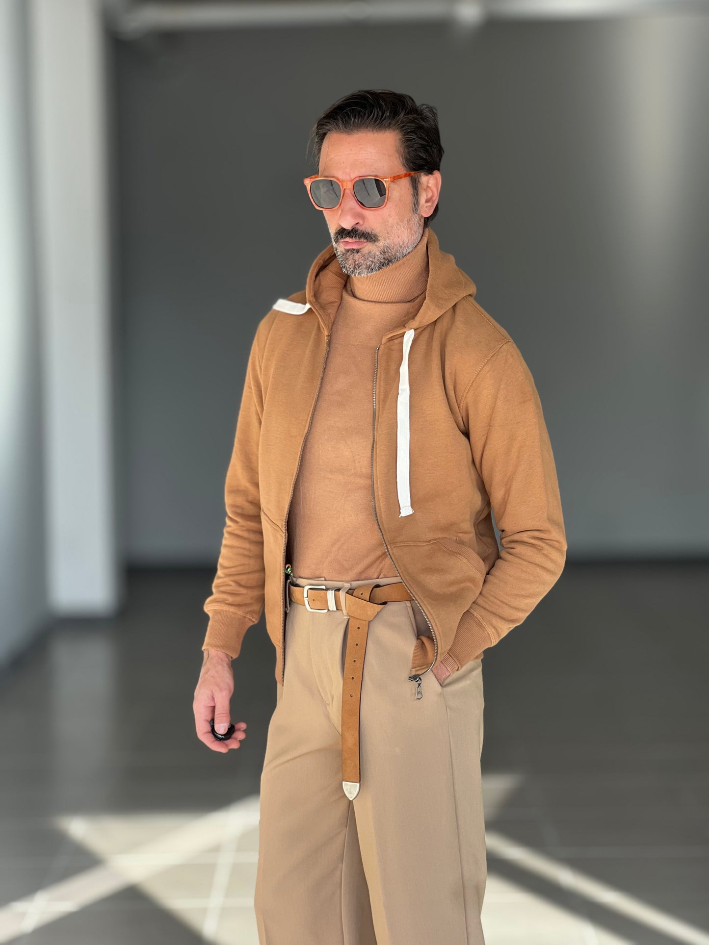 FELPA  TABACCO  DOPPIATA ZIP