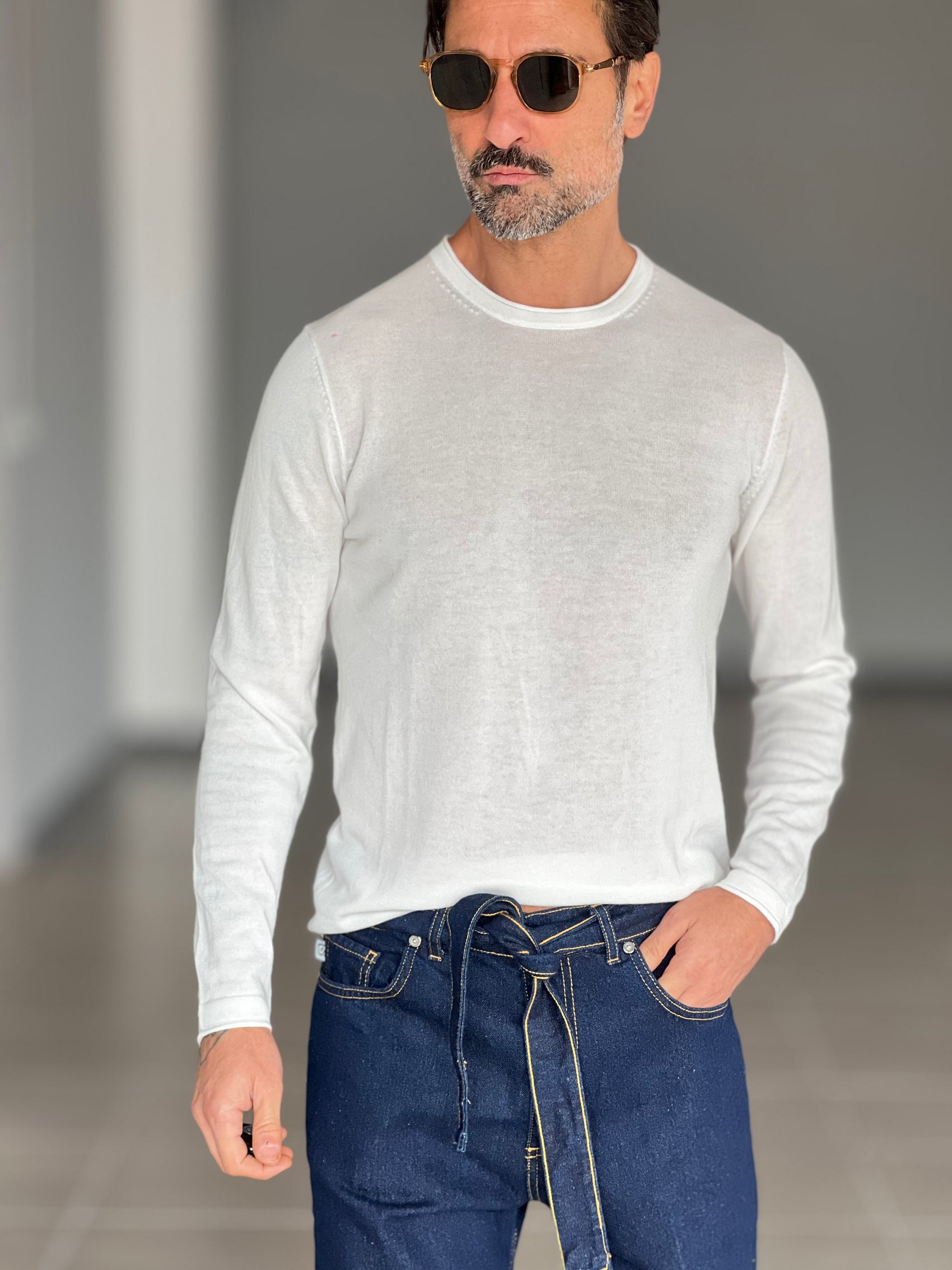 MAGLIA  BIANCA  2 FILI COTONE