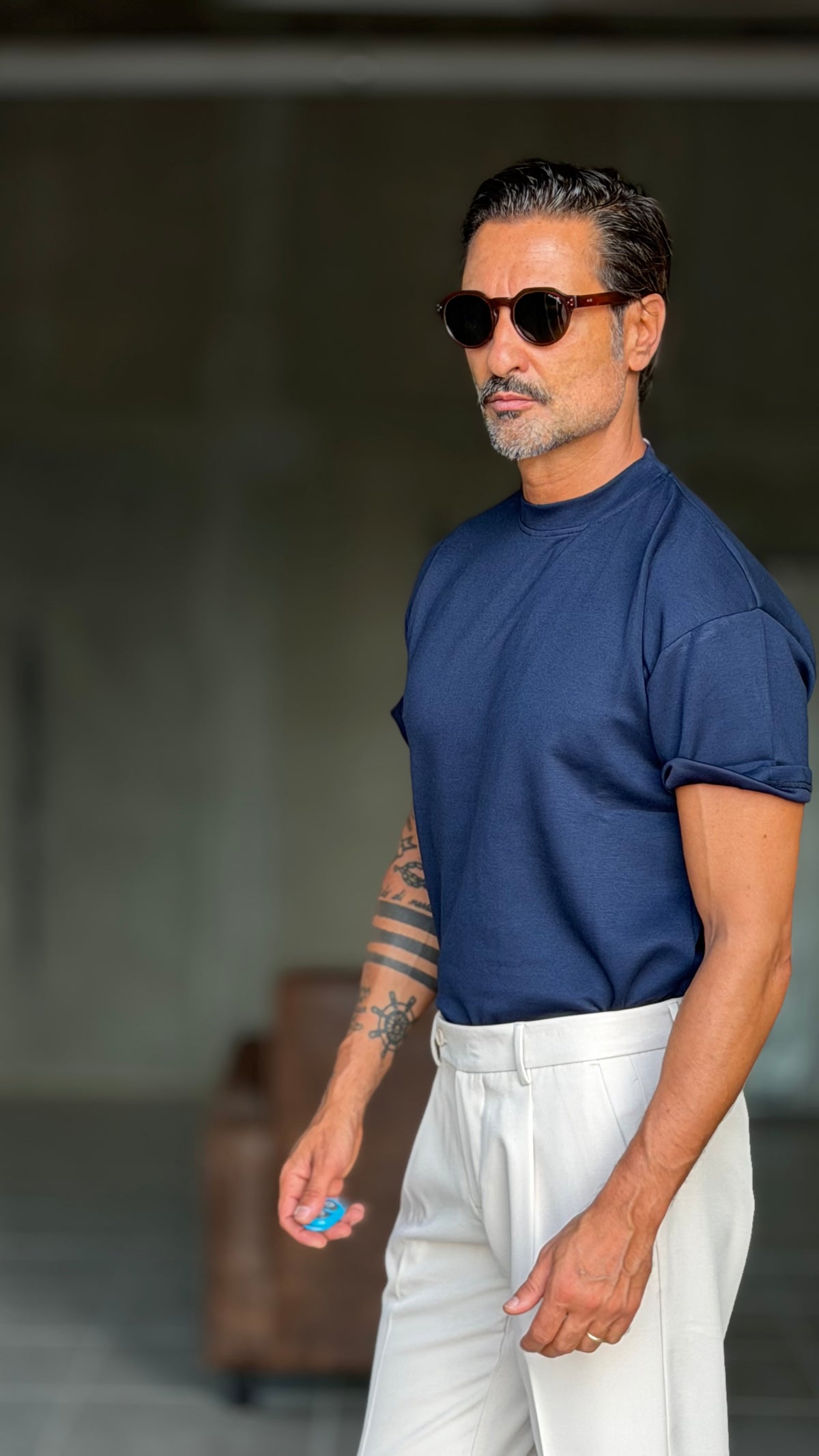 T SHIRT BLU NAVY OVER FIT
