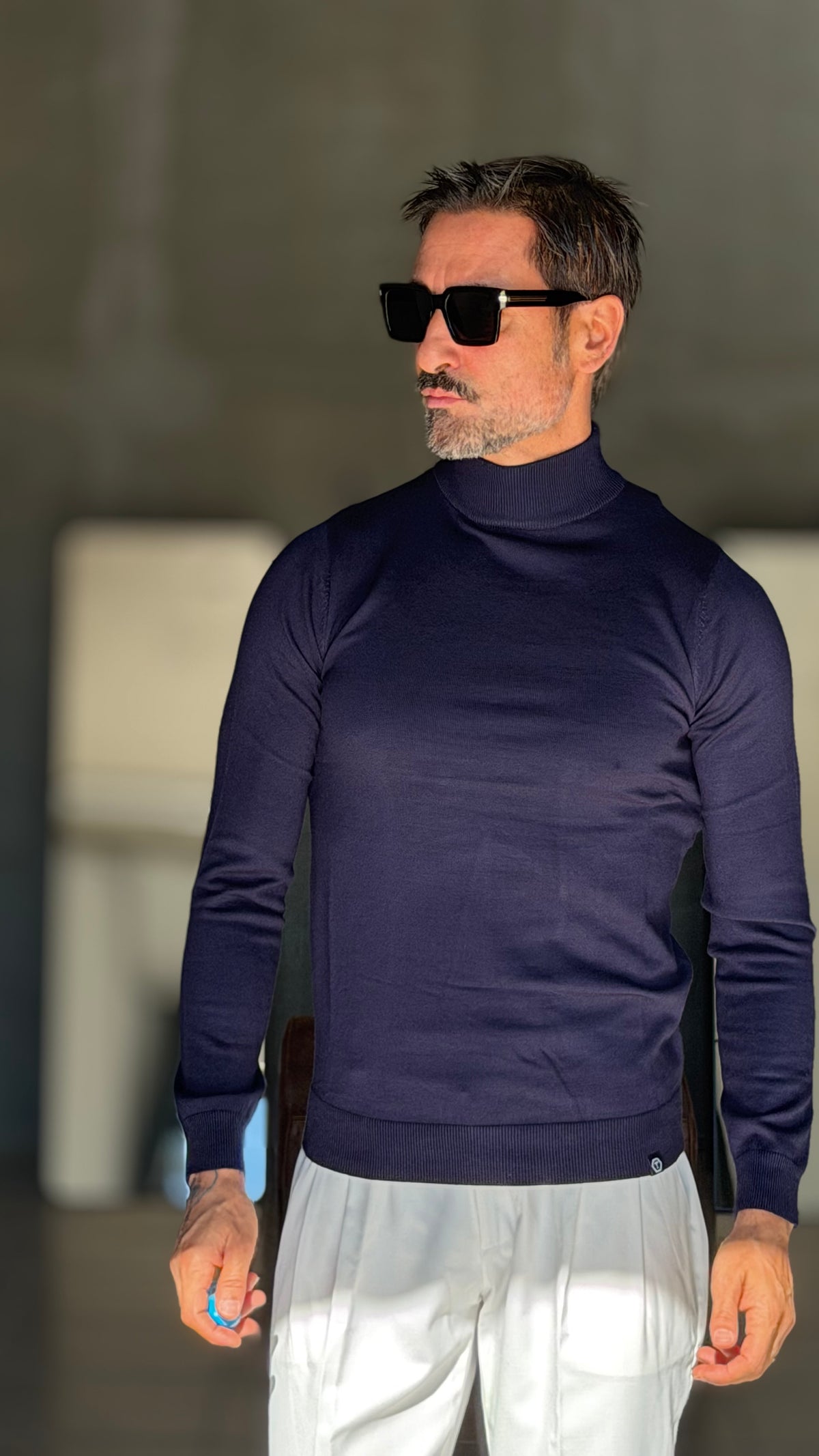 WHITE VISCOSE TROUSERS WITH REGULAR BOTTOM