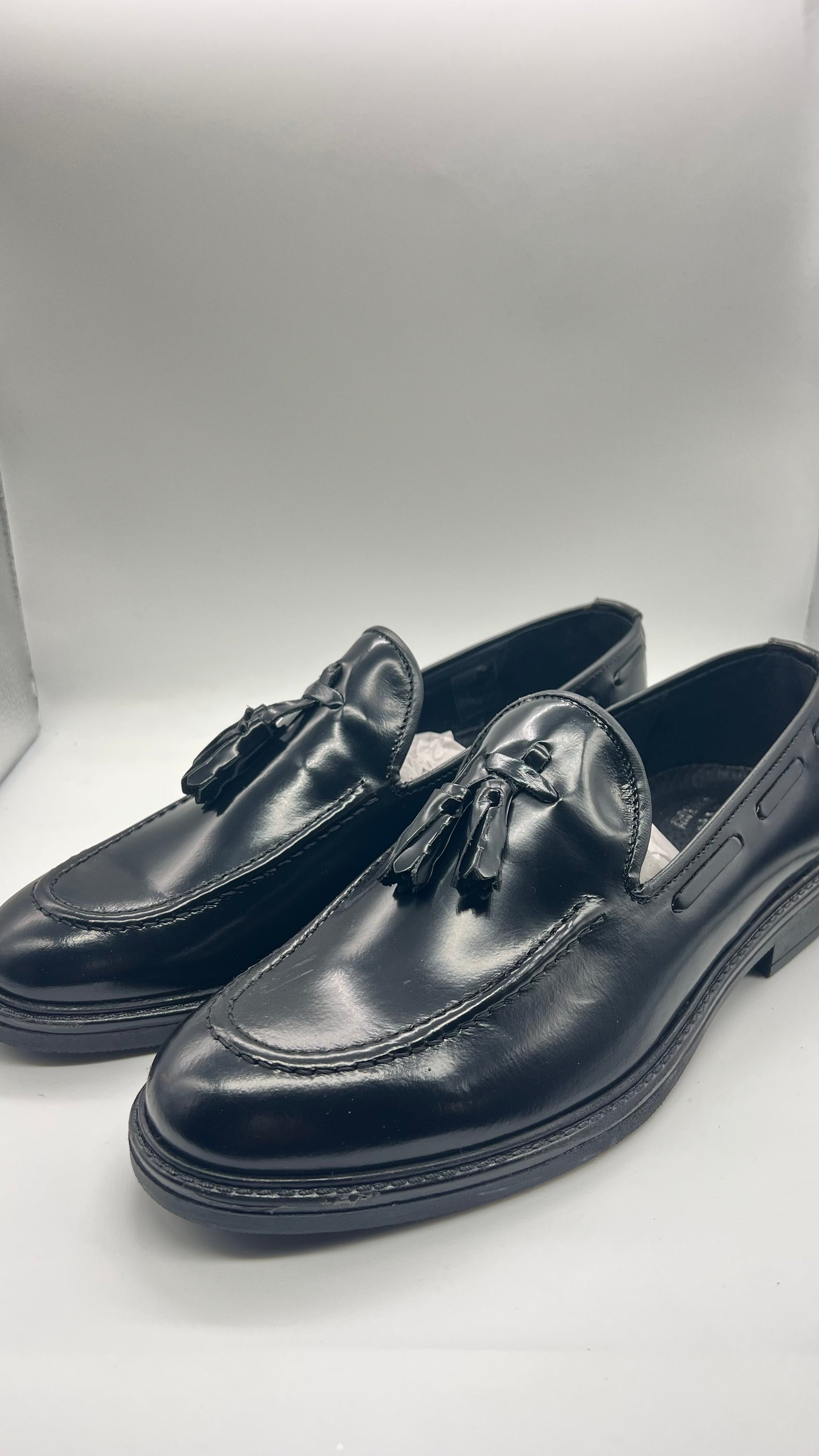 DOUBLE BUCKLE BLACK SUEDE LOAFERS