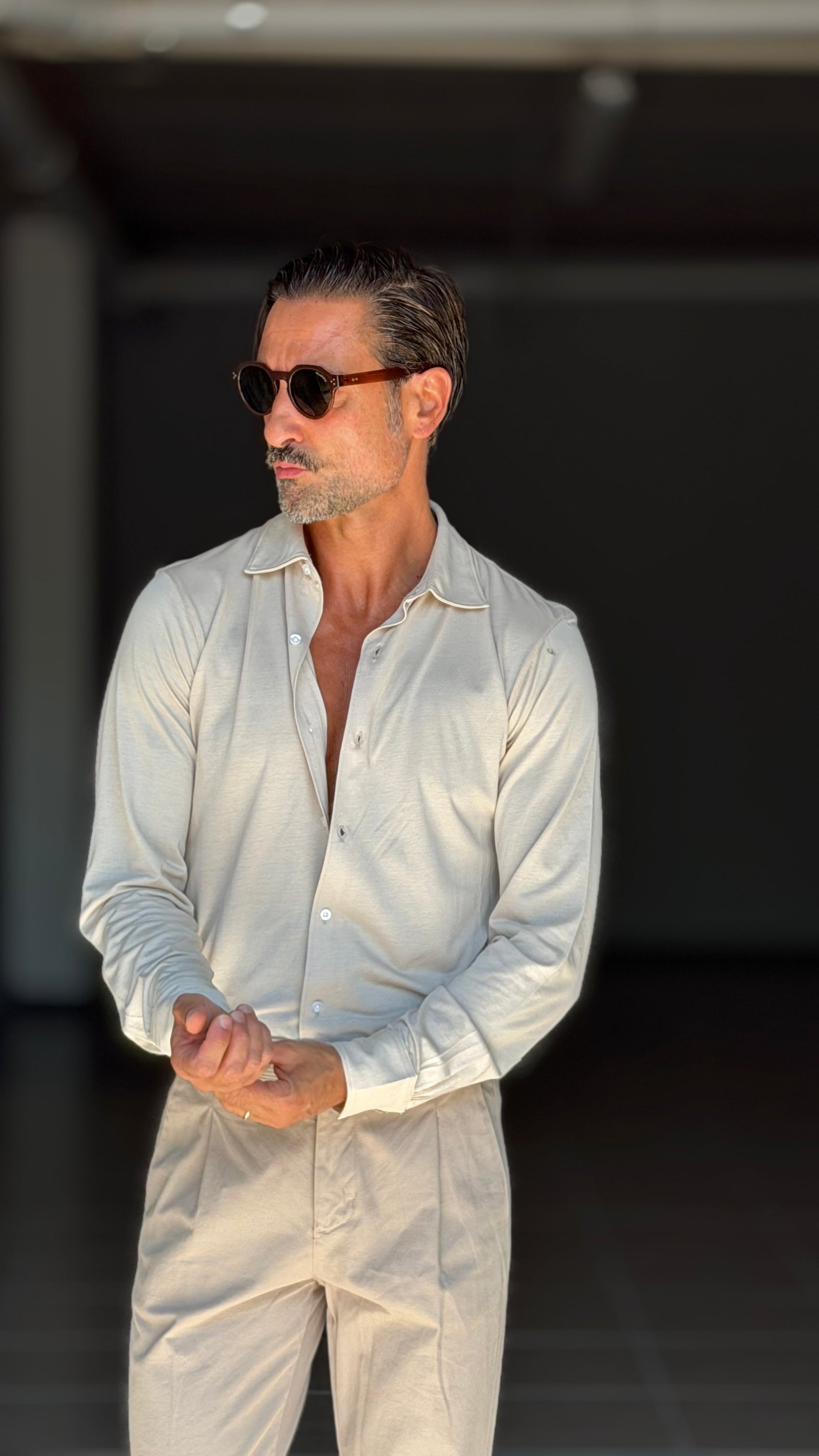 CAMICIA SABBIA MAGLINA IN JERSEY