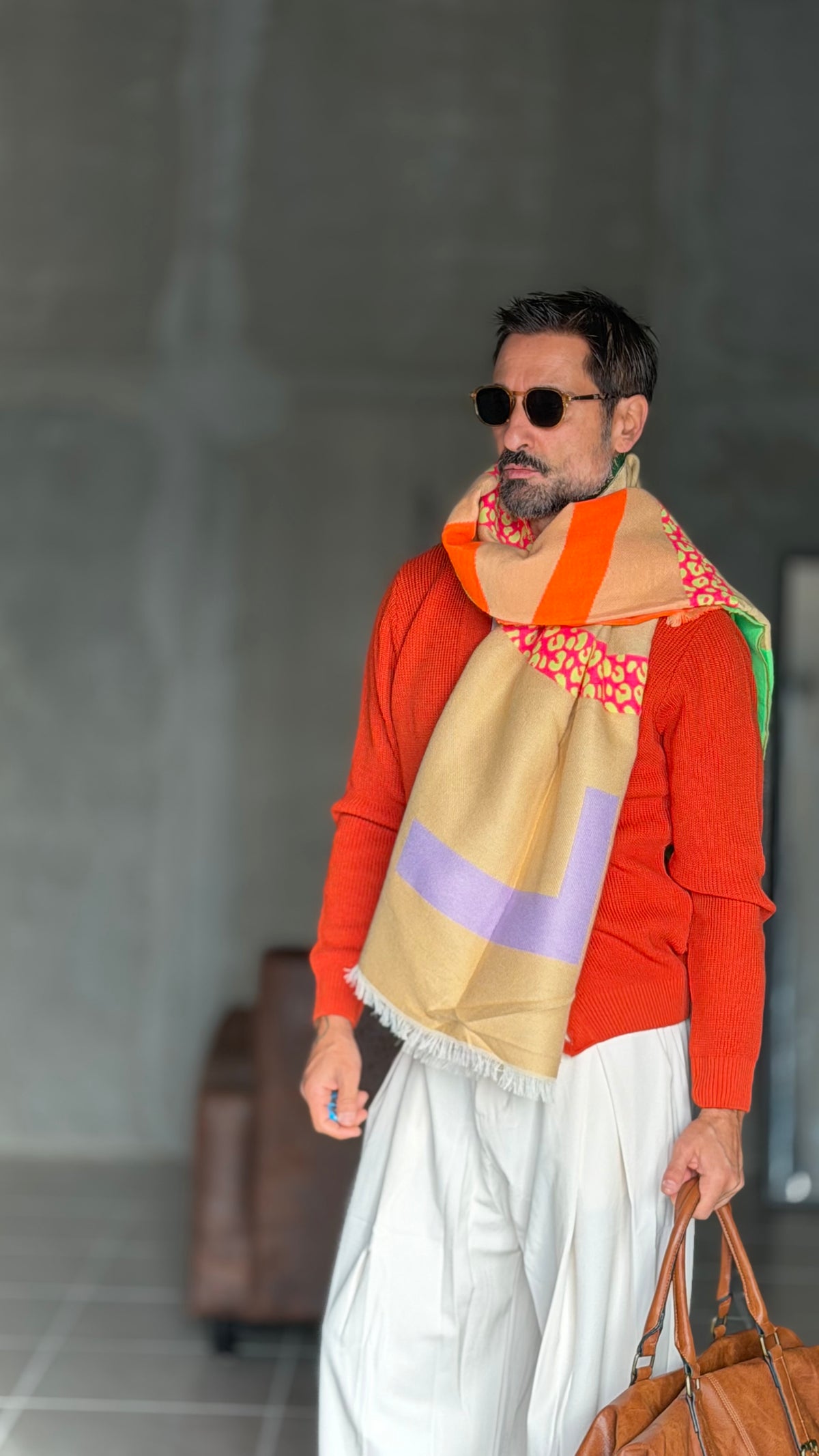 CARDIGAN ARANCIO MAGLIA INGLESE