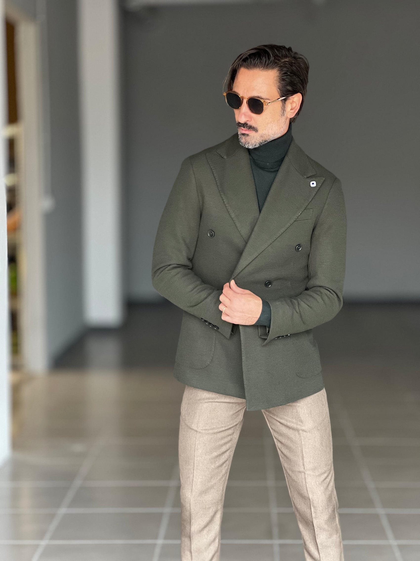 GIACCA OPERATA VERDE DOPPIOPETTO PETRO'SARTORIA