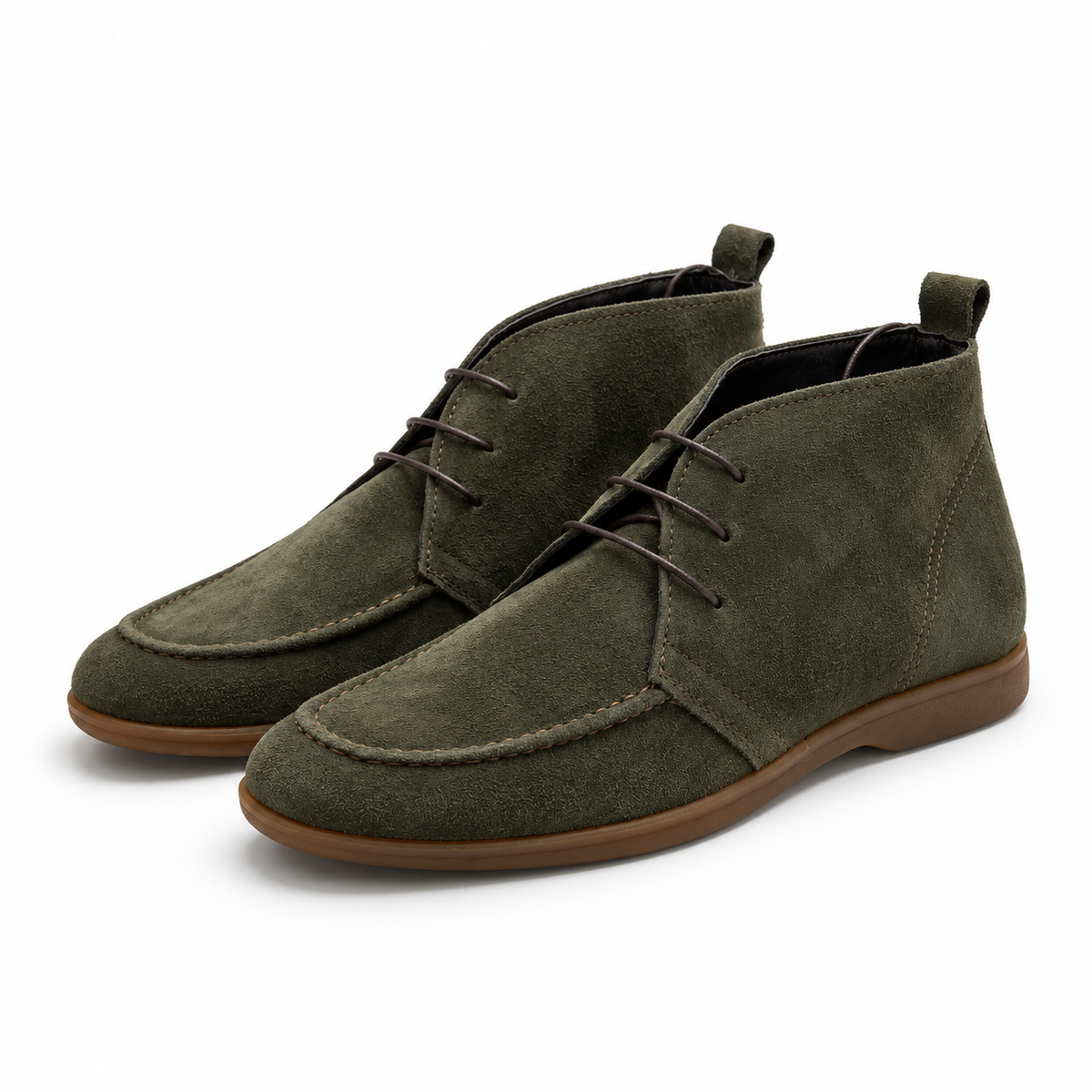 POLACCHINA STRINGATA VERDE   CAMOSCIO  PELLE LAVORATA