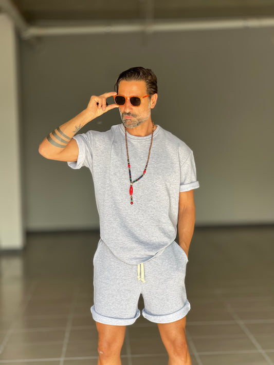 COORDINATO  GRIGIO FELPA